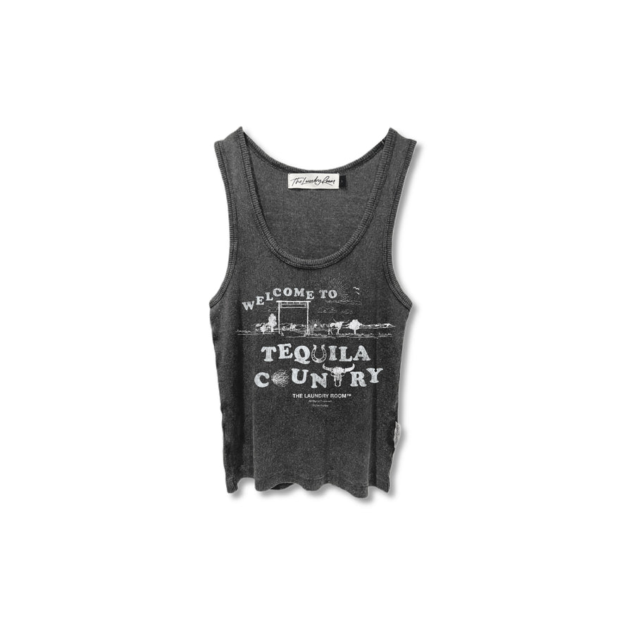 Tequila Country  - Rib Tank - Black Snow - The Laundry Room