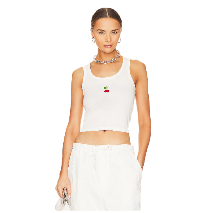 Micro Cherry SMU - Rib Tank - White - The Laundry Room