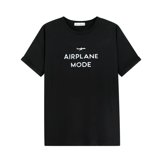 Airplane Mode - Oversized Tee - Black - The Laundry Room