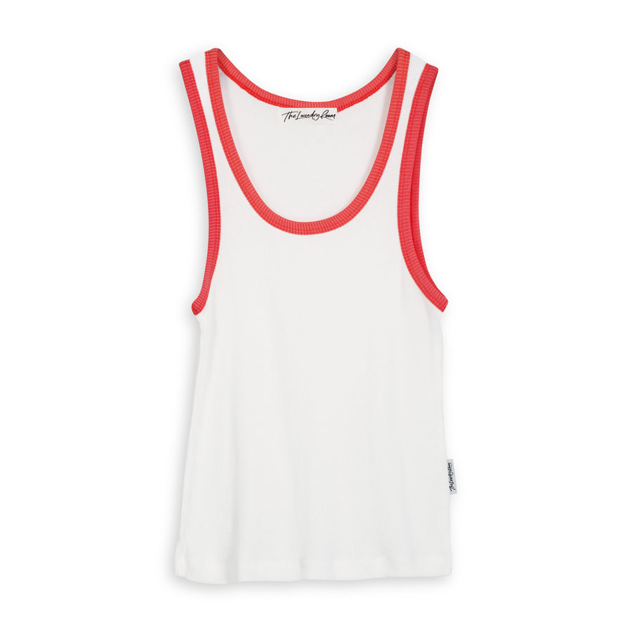 Essentials - Rib Tank - White & Red - The Laundry Room