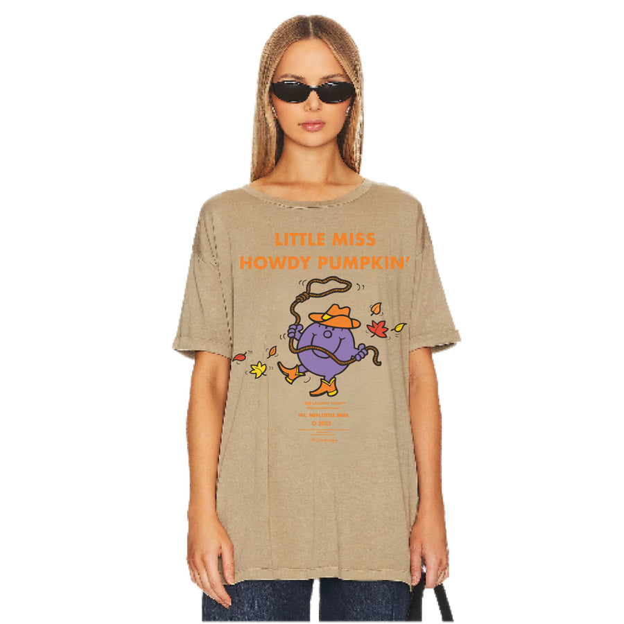 Little Miss Howdy Pumpkin - Oversized Tee - Camel Gold - The Laundry Room