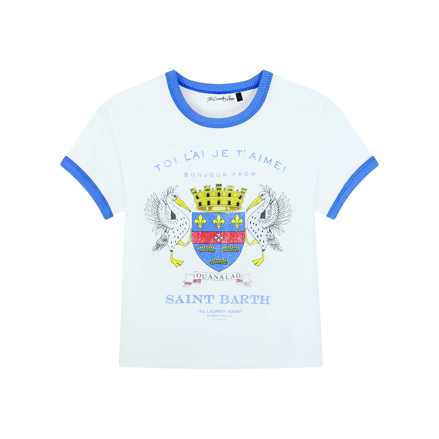Saint Barth Crest - Perfect Ringer Tee - White & Blue - The Laundry Room