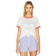 Saint Tropez - Perfect Ringer Tee - White & Red - The Laundry Room