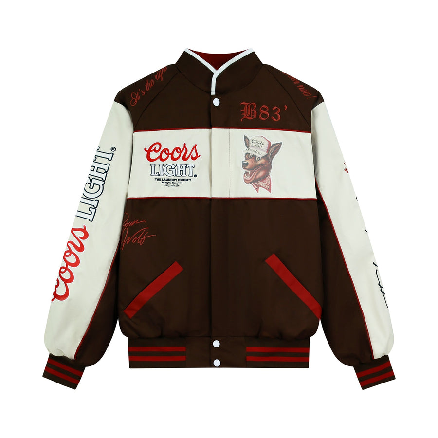 Team Ahroooo - Racing Jacket - Bone & Brown - The Laundry Room