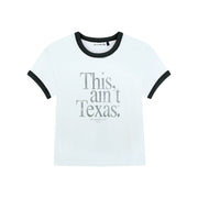 This Ain'T Texas Official Tm - Perfect Ringer Tee - White & Black Snow - The Laundry Room