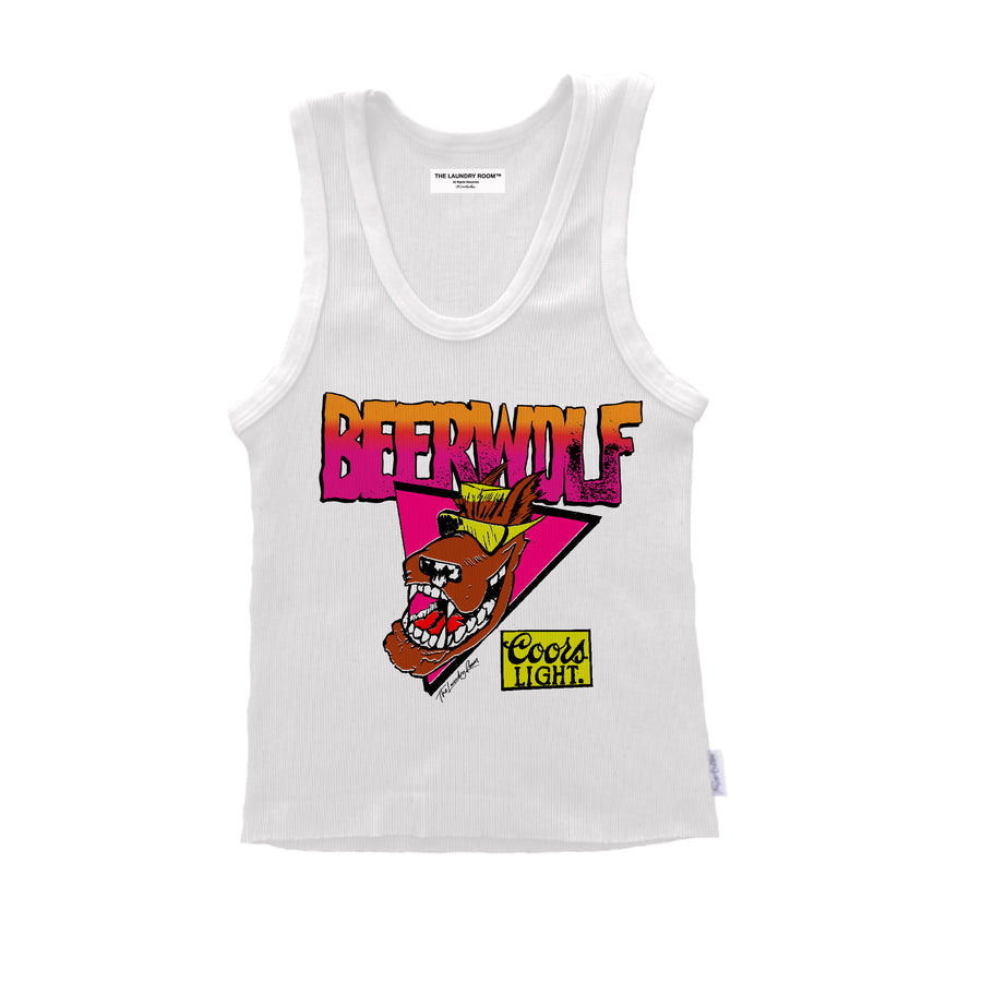Beerabunga Stamp - Rib Tank - White - The Laundry Room