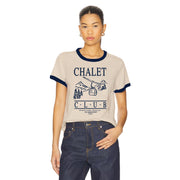 Chalet Club Gondola - Perfect Ringer Tee - Bone & Navy Snow - The Laundry Room