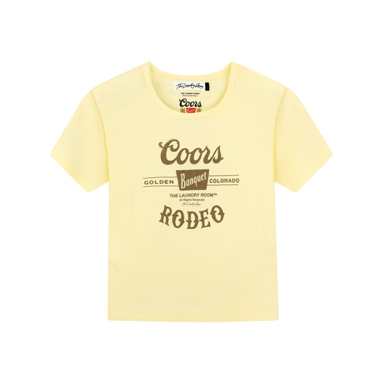 Coors Banquet Rodeo Stamp - Baby Tee - Vintage Yellow - The Laundry Room