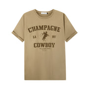 Champagne Cowboy - Oversized Tee - Camel Gold - The Laundry Room