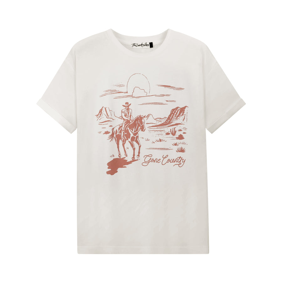 Gone Country - Oversized Tee - Bone - The Laundry Room