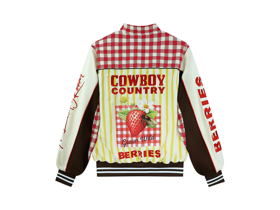 Cowboy Country Grown Wild Berries - Racing Jacket - Red Gingham - The Laundry Room