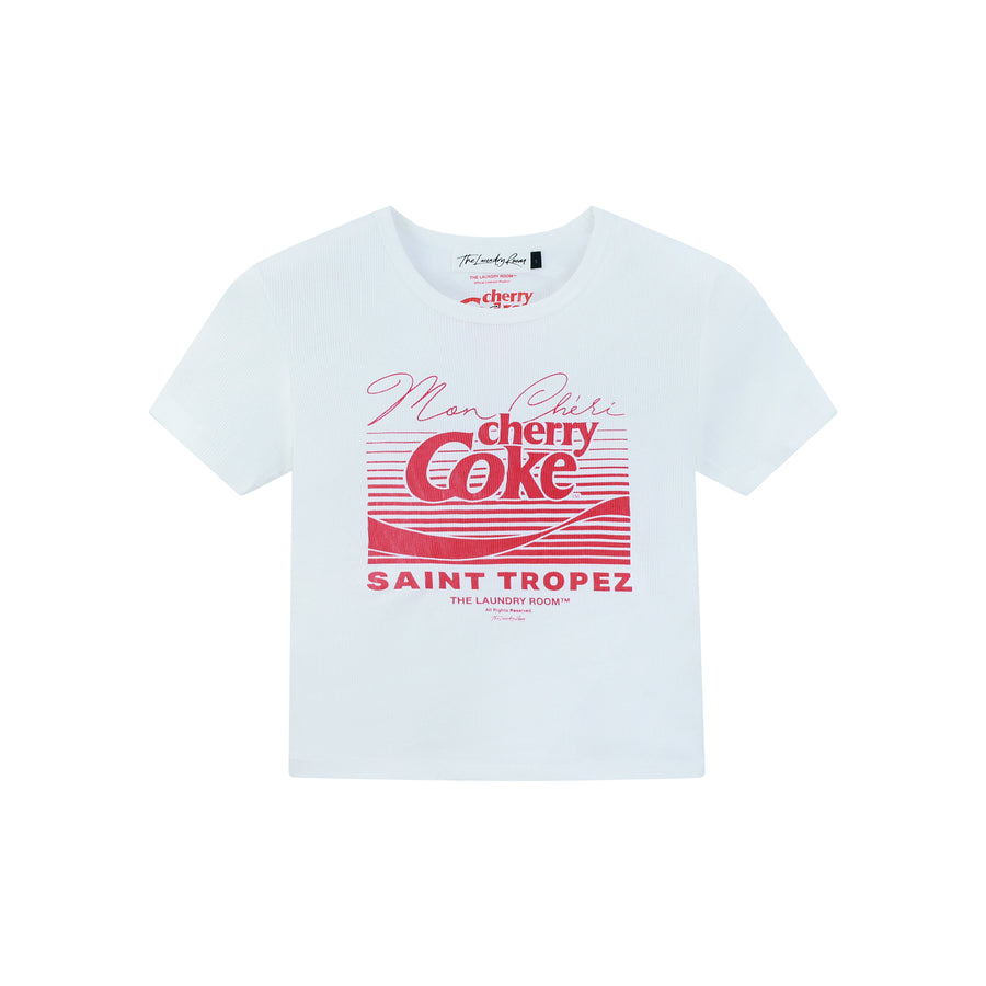 Cherry Coke Saint Tropez - Baby Tee - White - The Laundry Room