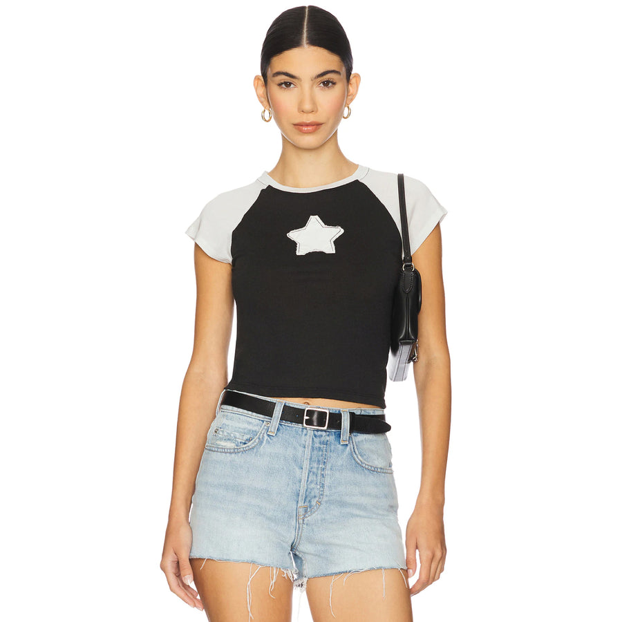 Stardom - Baby Tee - Black Snow & White - The Laundry Room