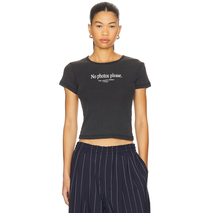 No Photos Please - Baby Tee - Black Snow - The Laundry Room