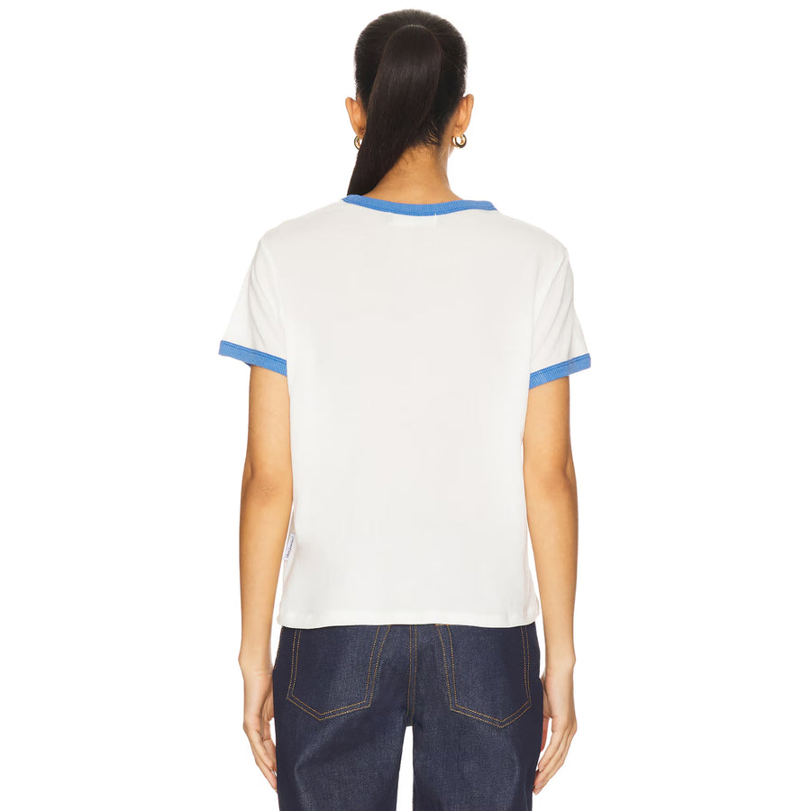 Saint Barth Crest - Perfect Ringer Tee - White & Blue - The Laundry Room