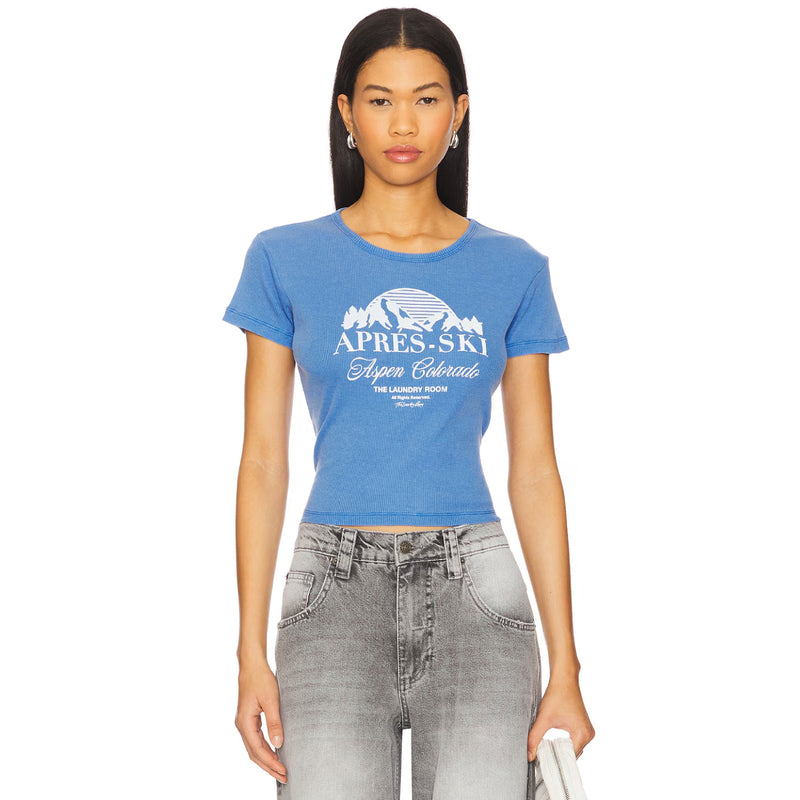 Apres-Ski Aspen Colorado - Baby Tee - Vintage Blue - The Laundry Room