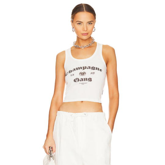 Champagne Gang - Rib Tank - White - The Laundry Room