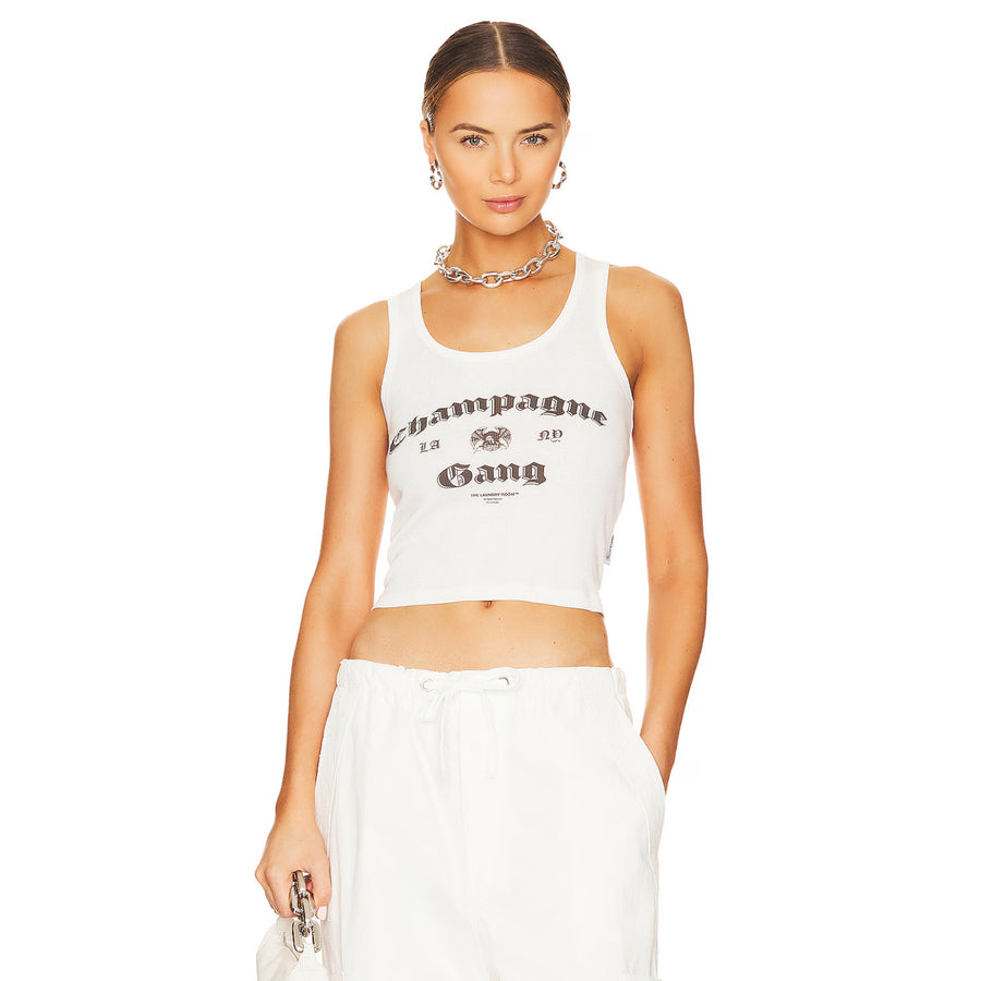 Champagne Gang - Rib Tank - White - The Laundry Room