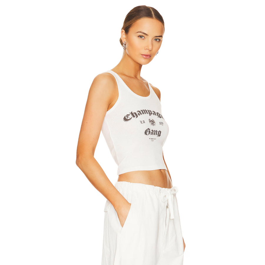 Champagne Gang - Rib Tank - White - The Laundry Room