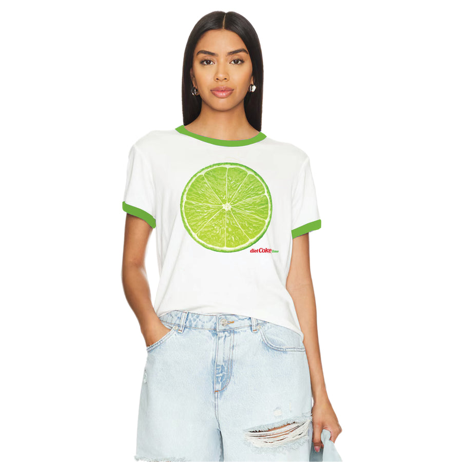 Diet Coke Lime Flavor - Perfect Ringer Tee - White & Lime - The Laundry Room