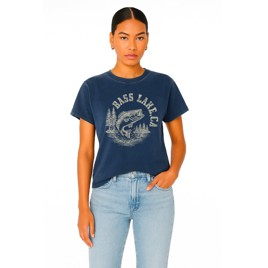 Bass Lake CA - Perfect Tee - Navy Snow - The Laundry Room