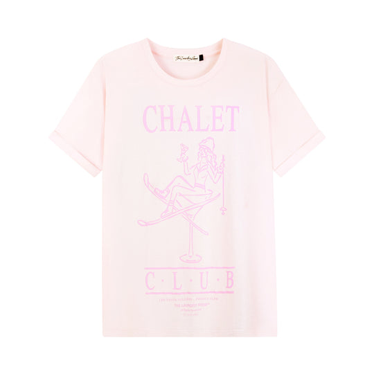 Chalet Club Apres Martini - Oversized Tee - Blush Pink