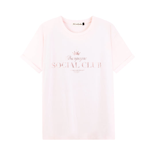 Champagne Social Club - Oversized Tee - Blush Pink - The Laundry Room