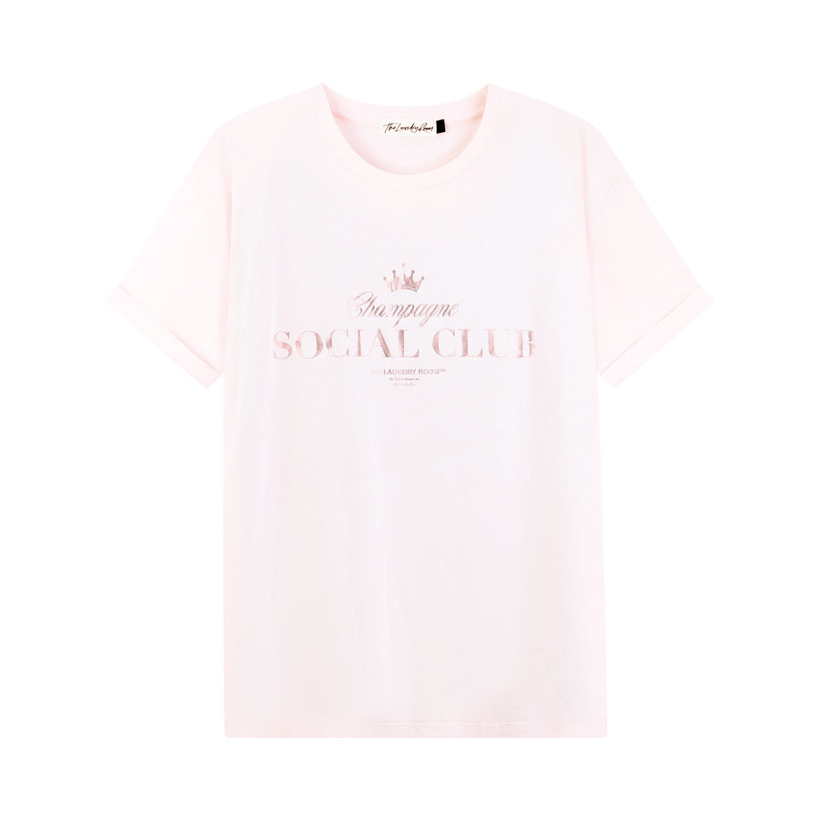 Champagne Social Club - Oversized Tee - Blush Pink - The Laundry Room