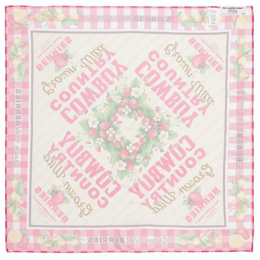 Cowboy Country Grown Wild Berries - Silky Bandana - Red Gingham - The Laundry Room