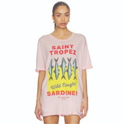 Saint Tropez Sardines - Oversized Tee - Blush Pink - The Laundry Room