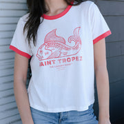 Saint Tropez Fish - Perfect Ringer Tee - White & Red - The Laundry Room