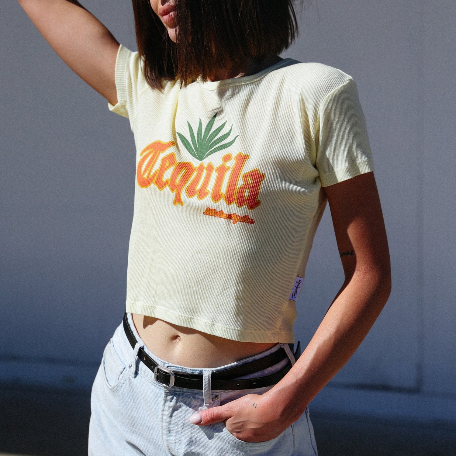 Tequila Little Time Together - Baby Tee - Vintage Yellow - The Laundry Room