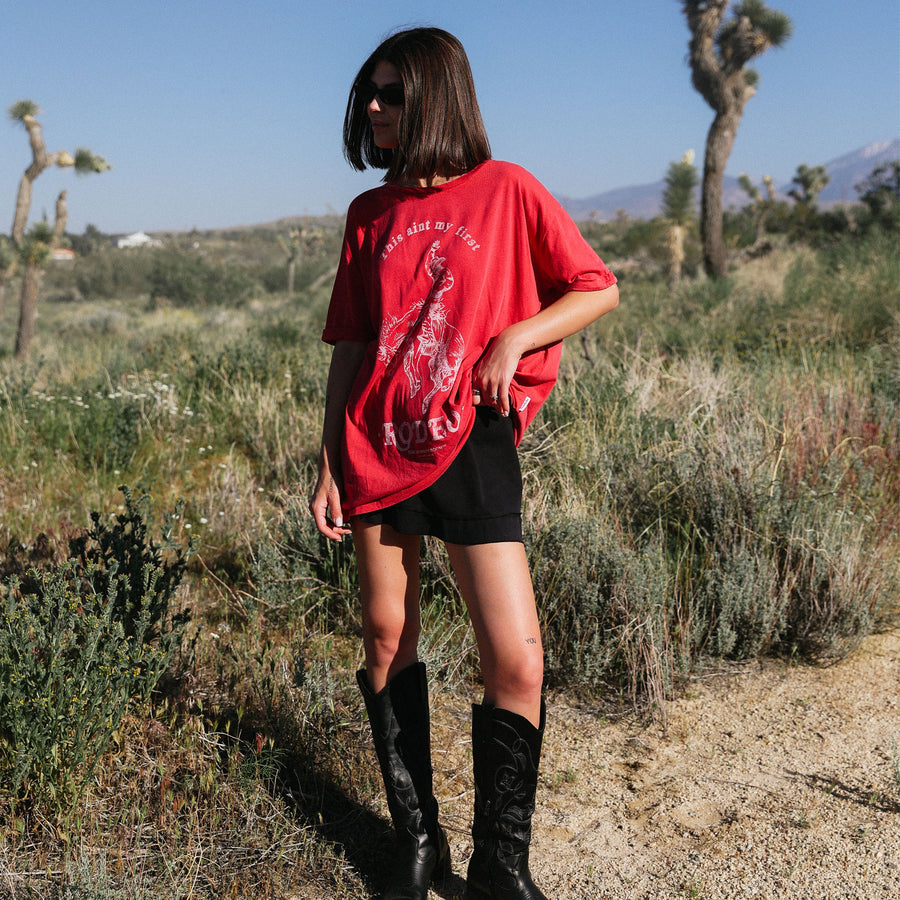 This Ain't My First Rodeo - Oversized Tee - Vintage Red - The Laundry Room