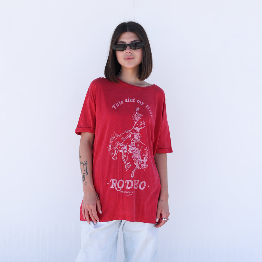 This Ain't My First Rodeo - Oversized Tee - Vintage Red - The Laundry Room