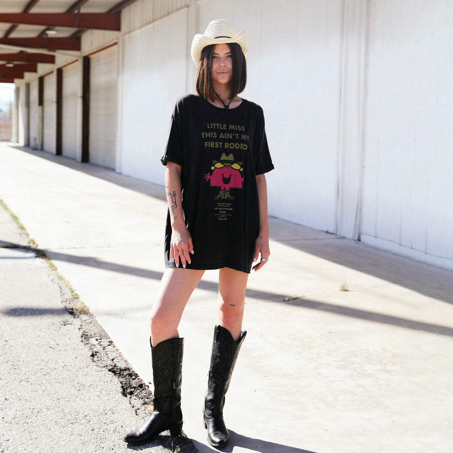 Little Miss This Ain't My First Rodeo - Oversized Tee - Black Snow - The Laundry Room