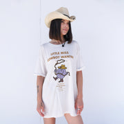 Little Miss Cowboy Wanted - Oversized Tee - Bone - The Laundry Room