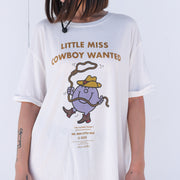 Little Miss Cowboy Wanted - Oversized Tee - Bone - The Laundry Room