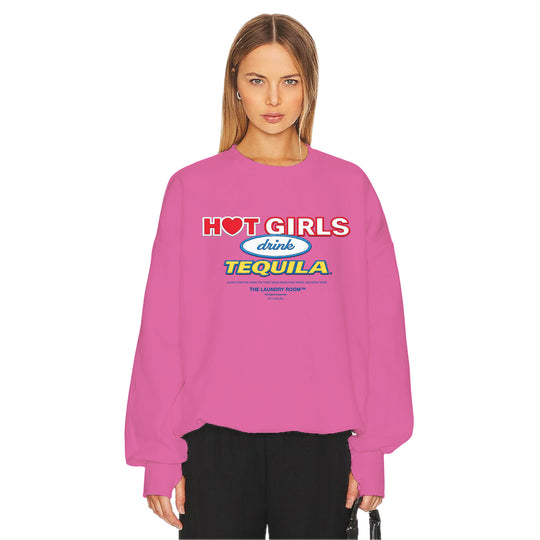 Hot Girls Drink Tequila - Jump Jumper - Vintage Neon Pink - The Laundry Room