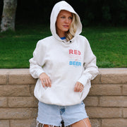 Red White and Beer - Hideout Hoodie - Pebble Heather - The Laundry Room