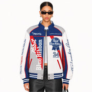 Pabst Blue Ribbon 24oz - Racing Jacket - Red White And Blue