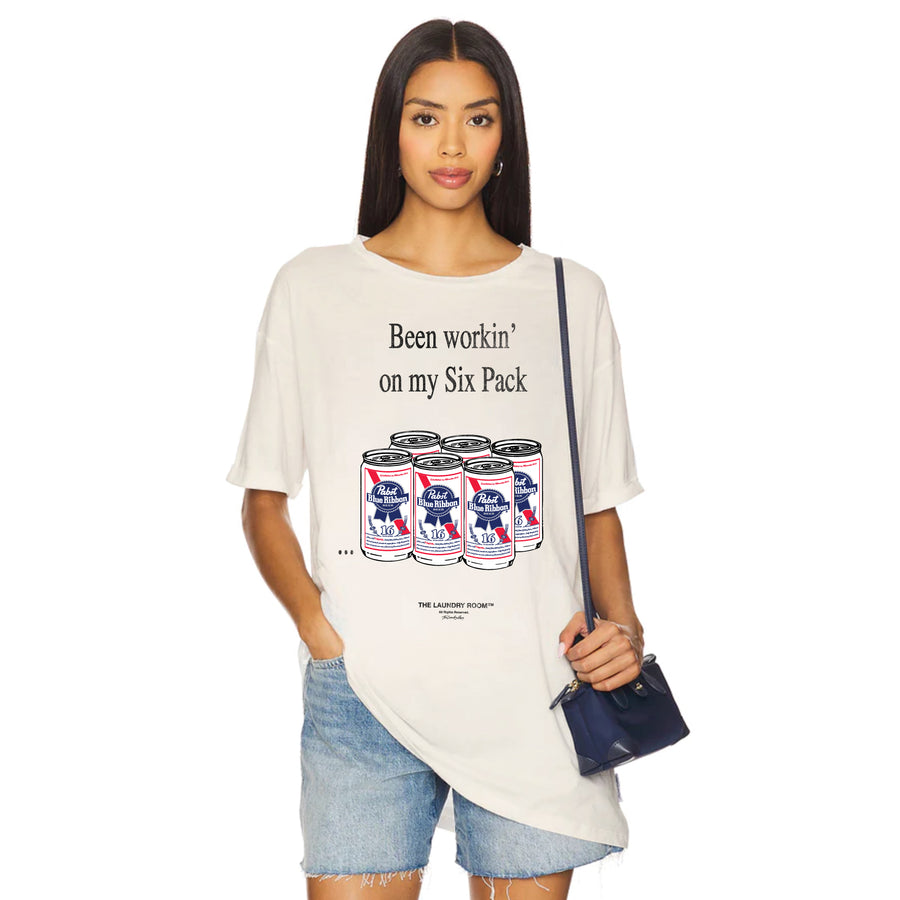 PBR Six Pack - Oversized Tee - Bone
