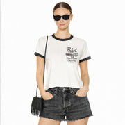 Original Pabst Blue Ribbon Rig - Perfect Ringer Tee - White & Black Snow