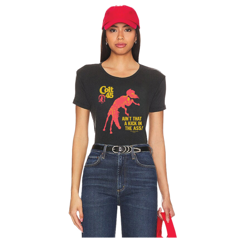 Colt 45 Kick in the Ass - Baby Tee - Black Snow