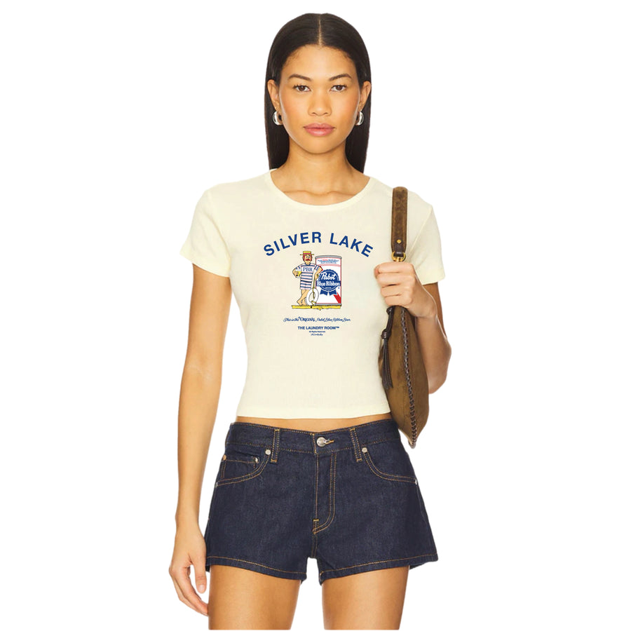 Silver Lake PBR Dock - Baby Tee - Vintage Yellow