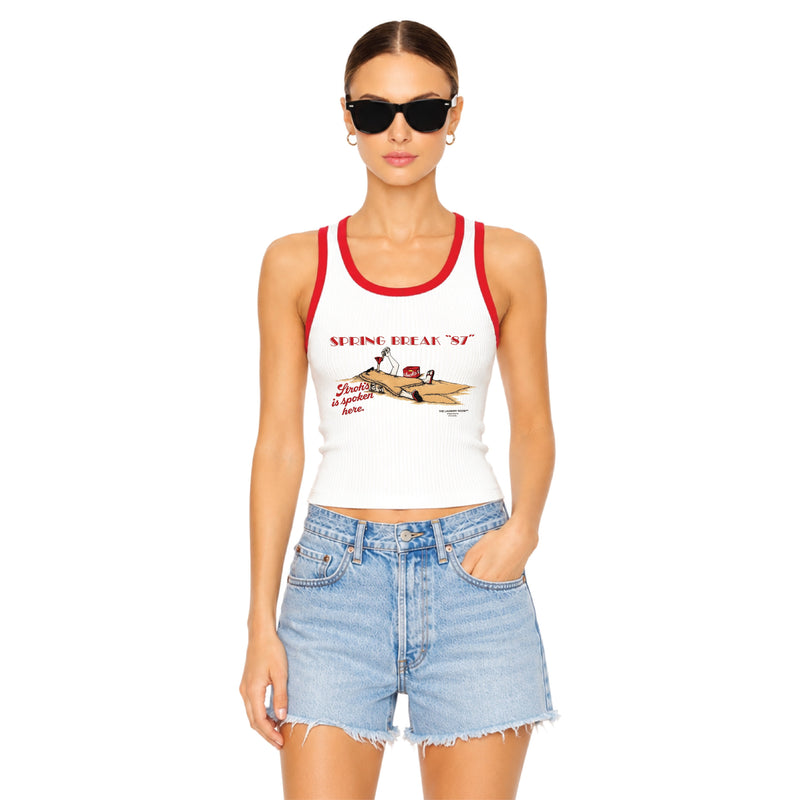 Stroh's 87 Spring Break - Rib Tank - White & Red