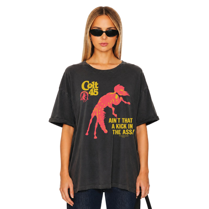 Colt 45 Kick in the Ass - Oversized Tee - Black Snow