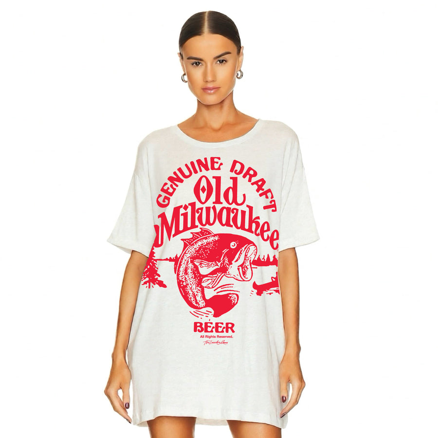 Genuine Draft Big Bass - Oversized Tee - Pebble Heather