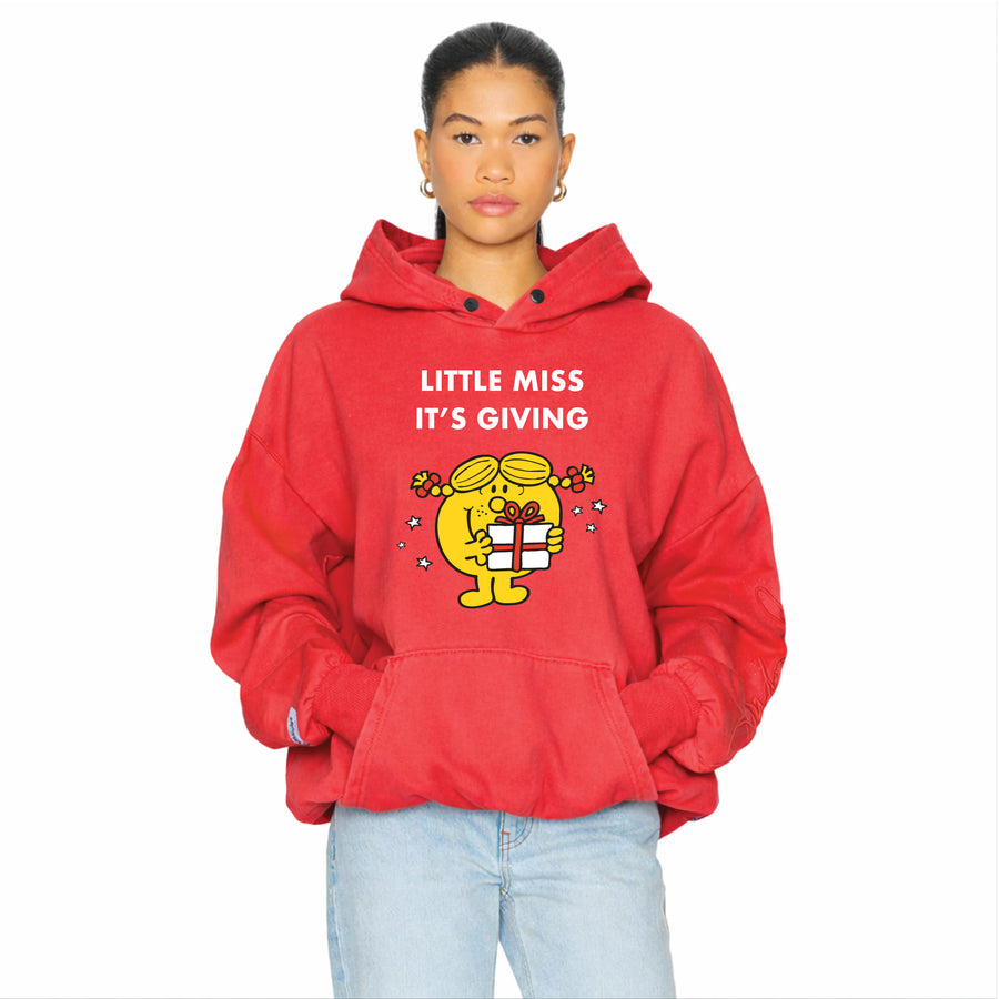 Little Miss It's Giving Season - Hideout Hoodie - Vintage Red