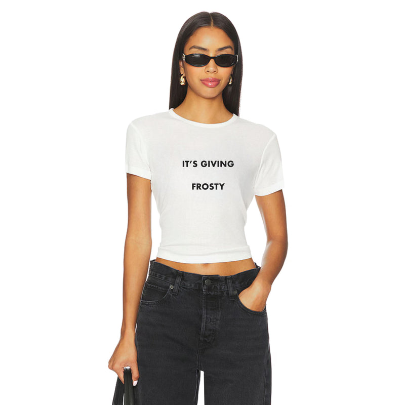 It's Giving Frosty - Baby Tee - White