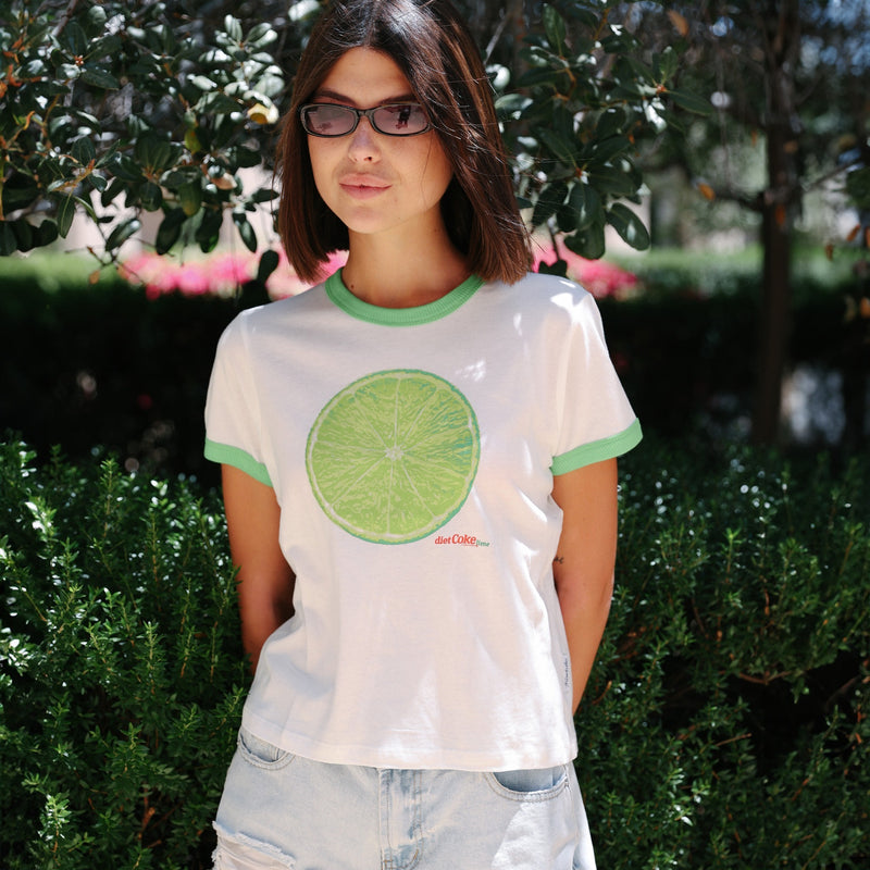 Diet Coke Lime Flavor - Perfect Ringer Tee - White & Lime - The Laundry Room